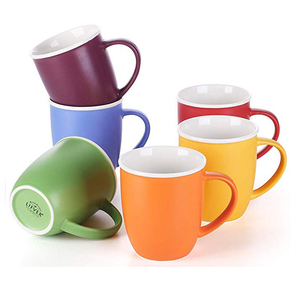Tasse à café réutilisable personnalisée en noir mat 11oz tasses en céramique colorées à l'intérieur - Product Image 6
