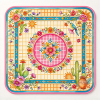 Tapis de Mahjong américain motif papillon aquarelle, tapis de table floral Rose Garden antidérapant pour soirée de jeu de Mahjong américain