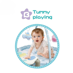 5 en 1 bébé doux petit éléphant pédale ronde Piano Fitness cadre avec miroir infantile enfant en bas âge jouets jouer jeux de gymnastique tapis - Product Image 4
