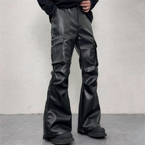 Pantaloni <span class=keywords><strong>larghi</strong></span> da uomo con rivestimento in cera <span class=keywords><strong>Jeans</strong></span> in Denim High Street Streetwear Hip Hop pantaloni <span class=keywords><strong>larghi</strong></span> in <span class=keywords><strong>pelle</strong></span> lavata con grande tasca - Product Image 1