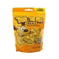 Sachet Doypack personnalisé à fermeture éclair, à fond plat, pour l'emballage de 1,5 kg de friandises pour animaux de compagnie (chiens, chats) et aliments pour animaux.