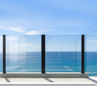 Paravent en verre rétractable à hauteur réglable manuellement, avec cadre en aluminium, balustrade en verre élévatrice pour terrasse, restaurant, extérieur