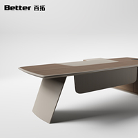 Bureau d'ordinateur moderne en bois pour cadres avec rangement - Mobilier de bureau