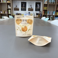Sachet d'emballage alimentaire personnalisé imprimé, type stand-up, pour café, thé, gain de masse, snacks, avec valve et fermeture éclair, en papier