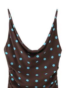 MYST&ZA Abbigliamento Donna Primavera 2026 Nuova Moda Sexy <span class=keywords><strong>Abito</strong></span> <span class=keywords><strong>Mini</strong></span> a <span class=keywords><strong>Pois</strong></span> con Scollo Drappeggiato e Schiena Scoperta 3564051 - Product Image 3