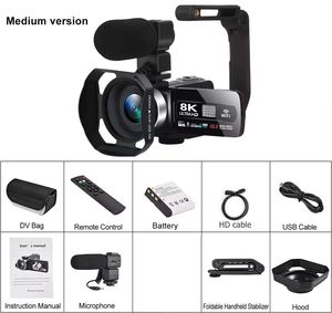 Caméra vidéo 8K 96MP de <span class=keywords><strong>bonne</strong></span> <span class=keywords><strong>qualité</strong></span> avec zoom 18X, anti-vibration, WiFi, idéale pour les vlogueurs, les photographes et les débutants, comme cadeau de Noël - Product Image 4
