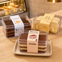 Étiquette personnalisée en papier kraft texturé avec impression pour emballage de boîte à dessert en plastique transparent