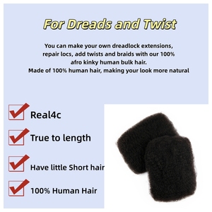 Extensions de tresses en cheveux humains brésiliens naturels noirs vierges Remy de qualité 9A-12A, 8-12 pouces, 50g, pour tresses afro crépues en vrac - Product Image 5