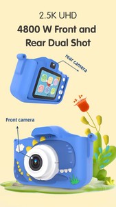 Appareil photo pour enfants X13S Mini double objectif 1080P Nouveau dinosaure dessin animé Appareil photo pour enfants Adorable jouet Appareil photo numérique pour enfants comme cadeau - Product Image 4