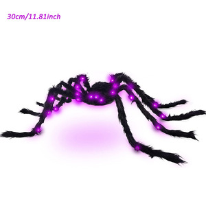 DAMAI Halloween Glow Plush Spider Toy Outdoor Decorations Hanging Web Spider Purple Glowing Spooky - Product Image 6