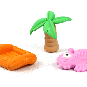3D joli crayon en forme de gomme folle été noix de coco plage kayak hippocampe goma de borrar kawaii gommes - Product Image 3