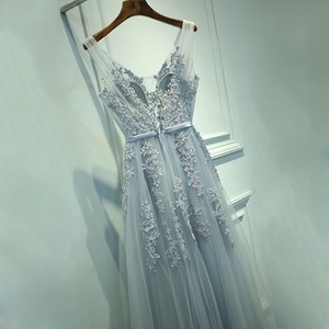 Evening Dress A-Line Chiffon Sweetheart Neckline Empire Waist Floral Print Long Style Bridesmaid Bride Toast Dress - Product Image 2