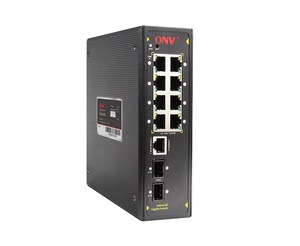 ONV IPS33108FM | 8 ports Gigabit <span class=keywords><strong>RJ45</strong></span>, 2 ports SFP 1000M | Bureau et <span class=keywords><strong>rail</strong></span> <span class=keywords><strong>DIN</strong></span> | Aluminium | Commutateur Ethernet industriel géré IP40 à fibre optique - Product Image 1
