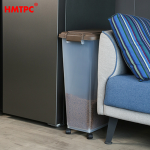 Portátil Eco-Friendly Pet <span class=keywords><strong>Food</strong></span> Balde De Armazenamento De Plástico Recipiente Selado Hermético para Organizar Preservação 15kg <span class=keywords><strong>Dog</strong></span> Cat <span class=keywords><strong>Food</strong></span> - Product Image 4