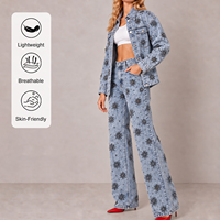 Ensemble deux pièces en jean Y2K vintage streetwear délavé, personnalisé OEM, vente en gros