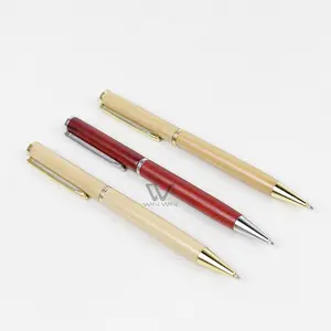 Luxury Wooden Ballpoint Manual Parquet Pen Wood Box Packing High Quality Business Corporation Gifts