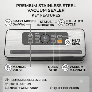 Sellador de Vacío Eléctrico Portátil <span class=keywords><strong>Bifinett</strong></span> -80kPa, Sellador Automático de Alimentos con Bolsa en Rollo - Product Image 5