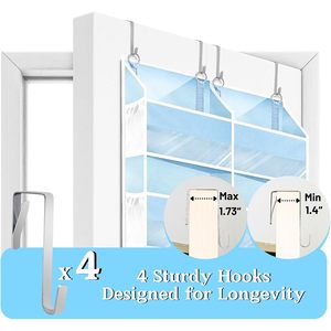 Organisateur bleu à suspendre derrière la porte, 10 compartiments, 5 niveaux, rangement suspendu pour vêtements, produits pour bébés, fixation murale - Product Image 6