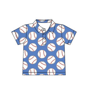 Polo à manches longues en coton et élasthanne respirant à imprimé camouflage pour enfants garçons, collection printemps-automne, 4 juillet - Product Image 5