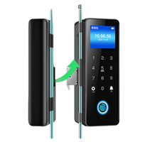 DFD Tuya Wi-Fi Cloud Biometric Fingerprint Glass Door Lock Zinc Alloy Keyless Entry Smart Office Co-working Space.
