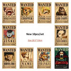Affiches de recherche de <span class=keywords><strong>Luffy</strong></span> et Zoro des Pirates du <span class=keywords><strong>Chapeau</strong></span> de Paille, lot de 2 affiches 28,5x19 cm, décoration murale de chambre, peintures de dessins animés - Product Image 2