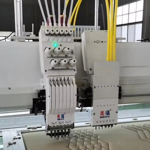 Máquina de coser china 2 en 1, nueva, de doble aguja, de cama plana, programable, computarizada con PLC, multicabezal, con función de perforación - Product Image 1