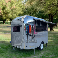 Camion de restauration rapide 7x13' Bar mobile Chariot à glaces Café Hot-dog Cuisine mobile Acier inoxydable Fibre de verre Aluminium Résistant à la rouille