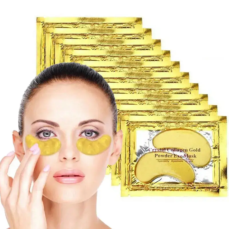 Hadiyah usine cristal collagène or masque pour les yeux Anti-âge supprimer les poches cernes acné beauté patchs pour les soins de la peau des yeux