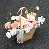 Sac de transport portable et étanche pour fleurs, sac à main trapézoïdal pour fleuriste avec poignée, boîte d'emballage florale, fournitures en gros