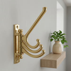 AK Brass Triple Door Shape Wall <b>Hook</b> Polished Brass Finished <b>Decorative</b> <b>Coat</b> Hanger Metal Wall Hanger Home Interior Decor - Product Image 4