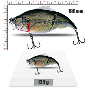 Howell 190mm 135g Duplo Articulado ABS Plástico Isca De Pesca Molde Hard Artificial <span class=keywords><strong>Swim</strong></span> Iscas para Zander Sea Bass para River Lake - Product Image 3