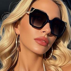 Gafas de Sol Cuadradas Extra Grandes con Montura Grande y Patas de Serpiente, Coloridas, con Protección UV400, con Logotipo Personalizado 2025, para Mujer - Product Image 2