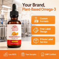Gouttes d'oméga 3 végétaliennes OEM, extrait d'algues, DHA et EPA purs d'origine végétale, complément alimentaire pour adultes, marque privée, pour la santé cardiaque, cérébrale et oculaire