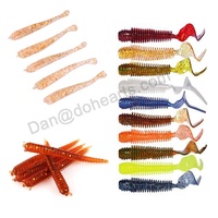 Machine d'appât souple pour la pêche, leurre en caoutchouc pour attraper des poissons comme les bars, queue en T, en forme de ver, 75mm, 2g