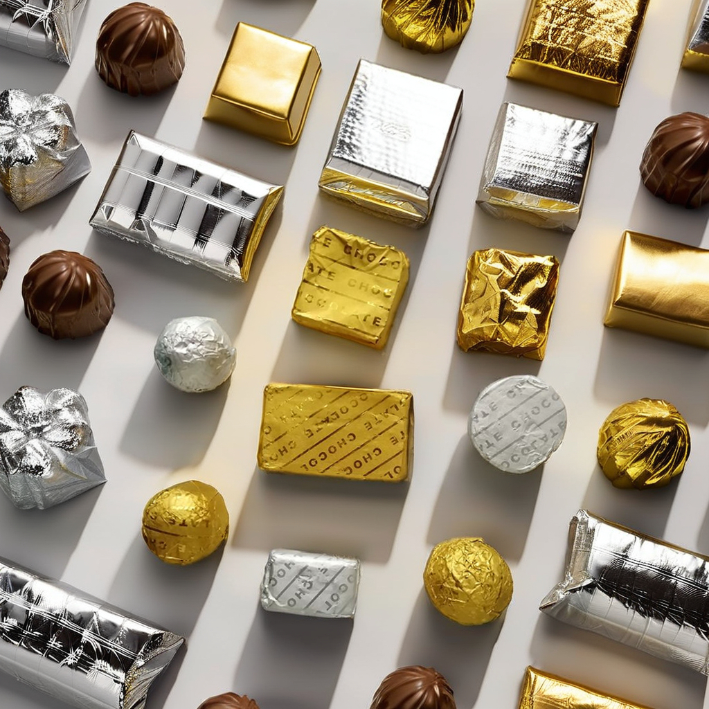 blue chocolate wrapping paper