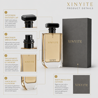 Flacon de parfum vide sur mesure 100 ml, rectangulaire et fin, en verre ambré, pour marque haut de gamme