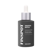 Flacon compte-gouttes en verre vide de 50 ml, multicolore, givré, transparent, flacon de sérum pour huile essentielle, soin du visage, emballage cosmétique