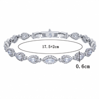 Bracelet tennis en cuivre incrusté de zircon 5A pour femme, bijoux avec pierres CZ taillées en goutte d'eau, accessoire de mode pour robe de soirée