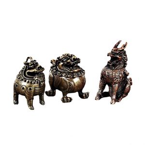 Quemador de Incienso de Latón Antiguo con Forma de León, Dragón y Flor de Loto, Adorno Artesanal de Madera de Sándalo para Decoración de Hogar u Oficina - Product Image 4