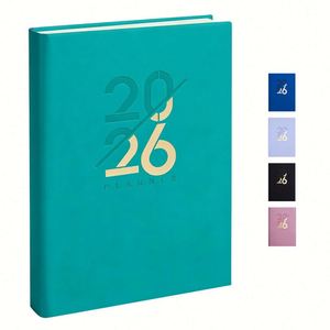 Carnet A5 personnalisé 2026 avec logo, agenda quotidien, journal, carnet avec couverture en cuir - Product Image 1