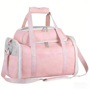 Grand sac de transport pour animaux de compagnie, imperméable, durable, en cuir PU, extensible, pour petits chiens et chats - Product Image 1