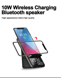 Hộp Đóng Gói OEM Và AUX-IN LOGO Đồng Hồ Báo Thức Loa Không Dây Có Bộ Sạc Không Dây - Product Image 2