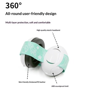 HBC <strong>White</strong> Green Baby Ear Defenders Adjustable Infant Noise Cancelling <strong>Earmuffs</strong> CE Baby Hearing Protection <strong>Earmuffs</strong> - Product Image 4