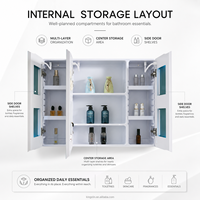 Kingstin Armoire de Toilette LED en ABS Sur Mesure avec Rangement pour Hôtels et Maisons, 3 Températures, 5 Options