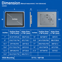 Pantalla Táctil Industrial de Aluminio Completo de 10 12 15 17 19 Pulgadas, Tablet PC Industrial Integrada con Panel Táctil