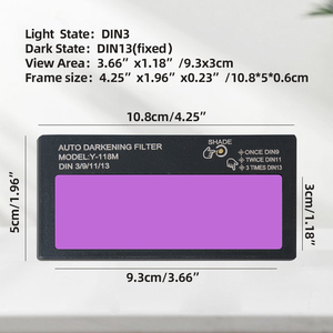 Filtro de soldadura solar de oscurecimiento automático para casco de soldadura, gafas de soldador, protector facial, color real - Product Image 3