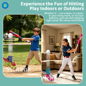 Machine à lancer <span class=keywords><strong>de</strong></span> baseball pour enfants, jouet à commande au pied avec batte et balle, jeu <span class=keywords><strong>de</strong></span> sport intérieur/extérieur pour tout-petits, garçons et filles - Product Image 6