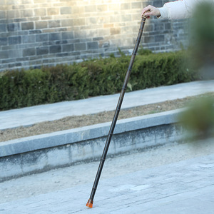 Handmade Purple Bamboo Walking Stick With Rubber Tip For Hiking And Senior Use As Personal Gift - Product Image 1