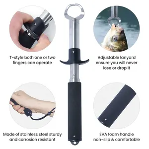 Factory Produced Portable Fish Lip Grip 27KG/60LB Stainless Steel Fishing Grips