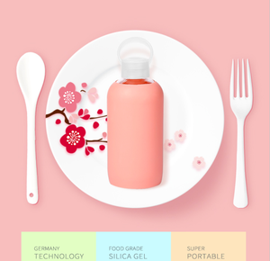 <b>500ml</b> Drinking Insulated Glass <b>Water</b> <b>Bottle</b> Can Customized With Silicone Sleeve and Plastic Lid Custom <b>Water</b> <b>Bottle</b> - Product Image 3